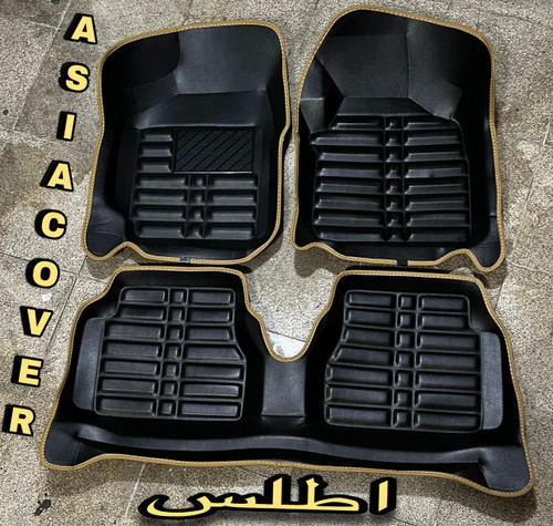 کفپوش اطلس پنج بعدی چرمی دیواره بلند درجه1فیت پشت نانو ضدآب نرم قابل انعطاف وشستشوکوالیتی بالاوعالی مناسب خودروی اطلس