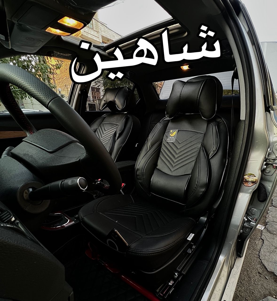 روکش صندلی چرم شاهین پدگودی کمرفول طبی vipخلبانی مدل نیولاماری کوالیتی بالاوعالی فیت ومناسب شاهین