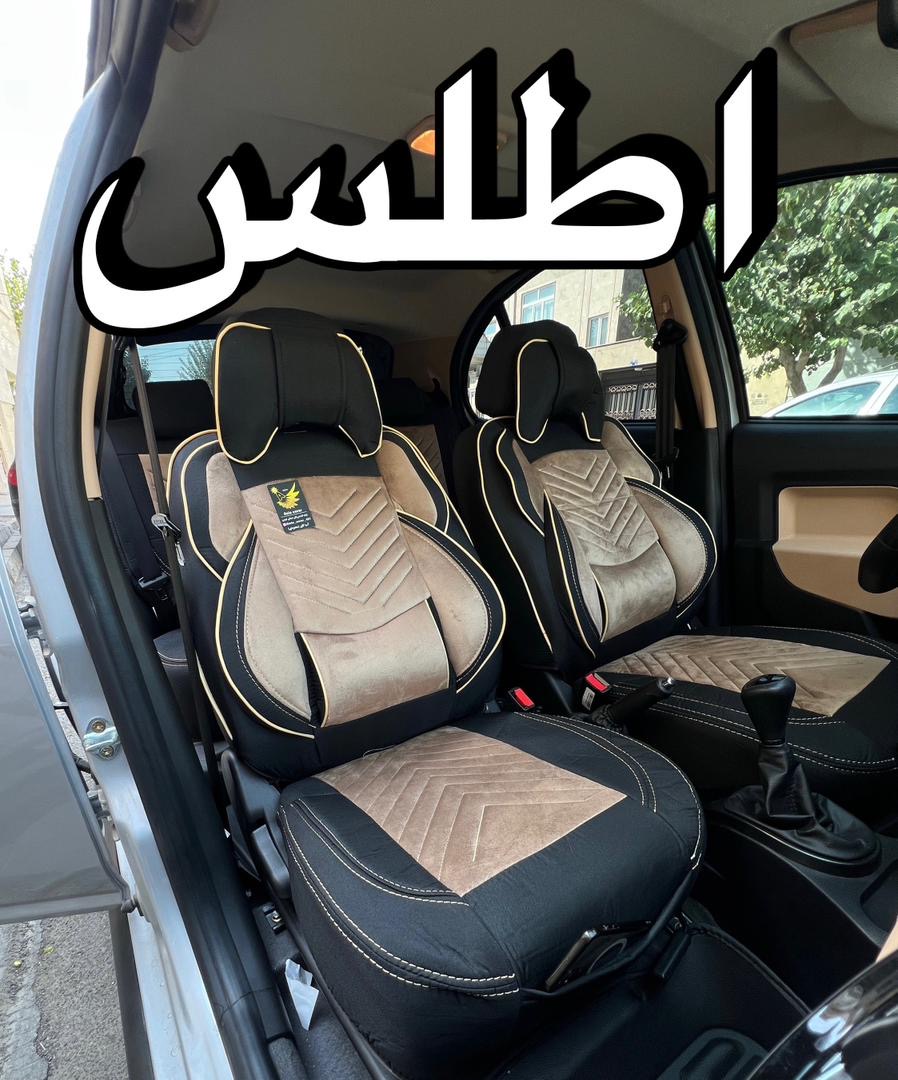 روکش صندلی اطلس مخمل برزنت دارای جاموبایلی وپدگودی کمرفول طبی vipخلبانی مدل نیولاماری کوالیتی بالاوعالی مناسب اطلس