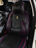 روکش صندلی RayRaمدل نیولاماری چرم درجه۱ طرح ماساژوری پدطبی کمروسرخلبانی باجای موبایلی مناسب ری را